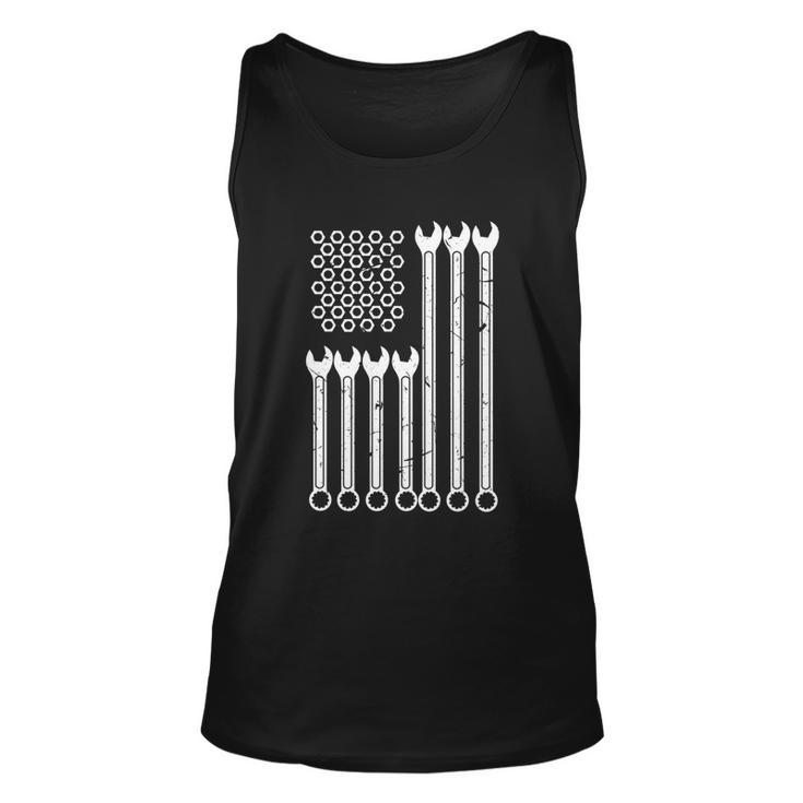 Wrench And Bolt Repairman Cool Patriotic Usa Flag Cool Gift Unisex Tank Top