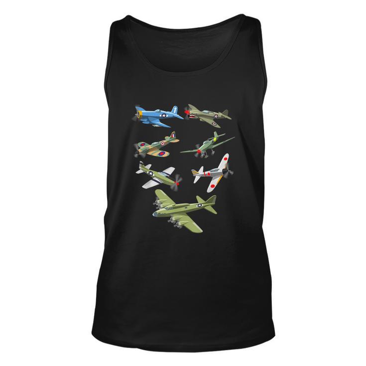 Ww2 Warbirds Warplanes P51 Mustang Spitfire Stuka Tshirt Unisex Tank Top