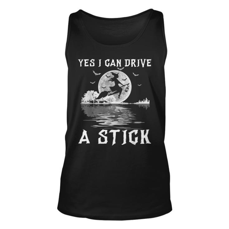 Yes I Can Drive A Stick Halloween Witch Riding Broomstick  Unisex Tank Top