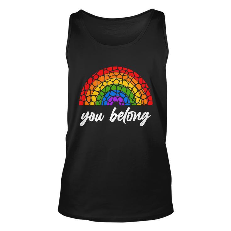 You Belong Lgbtq Stone Pattern Rainbow Unisex Tank Top