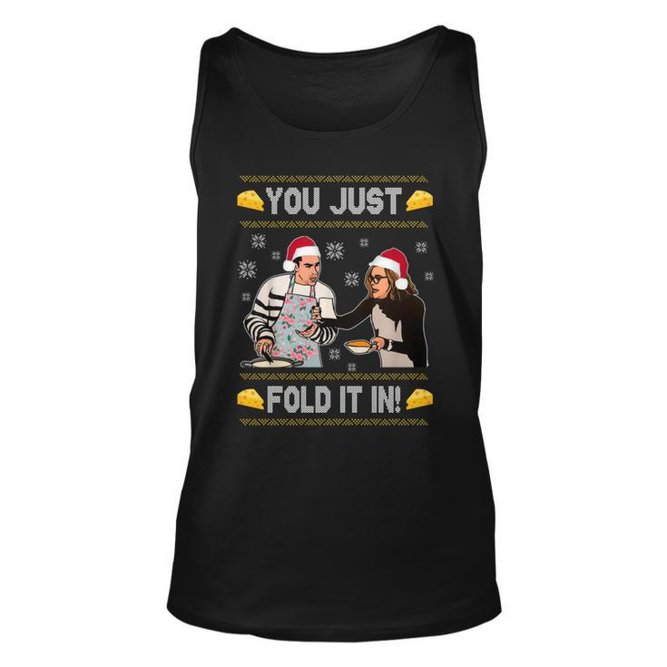 You Just Fold It Funny Cheese Xmas Sweater Unisex Tank Top