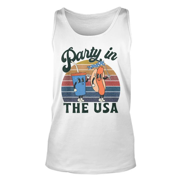 4Th Of July For Hot Dog Lover Party In The Usa Vintage  Unisex Tank Top