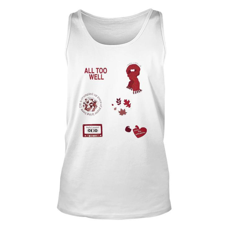 All Too Well Taylor&8217S Sticker Unisex Tank Top