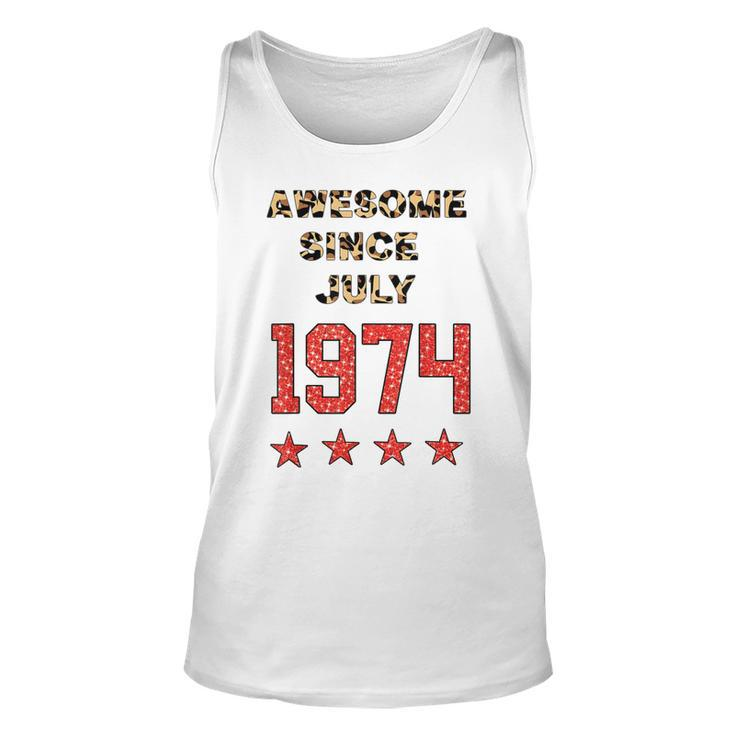 Awesome Since July 1974 Leopard 1974 July Birthday  Unisex Tank Top