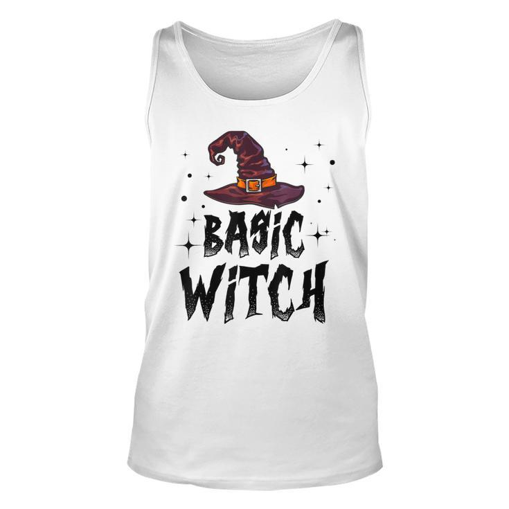 Basic Witch Women Halloween Distressed Witch Hat  Unisex Tank Top