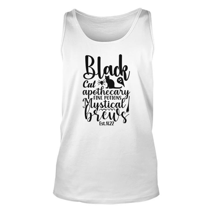 Black Cat Apothecary Fine Potions Mystical Brews Halloween Unisex Tank Top