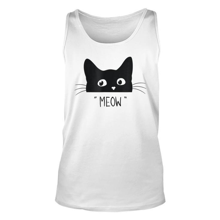 Black Cat  Meow Cat  Meow Kitty Funny Cats Kitty  Men Women Tank Top Graphic Print Unisex