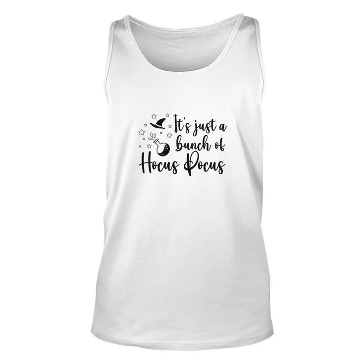 Black White Witch Its Just A Bunch Of Hocus Pocus Halloween Unisex Tank Top