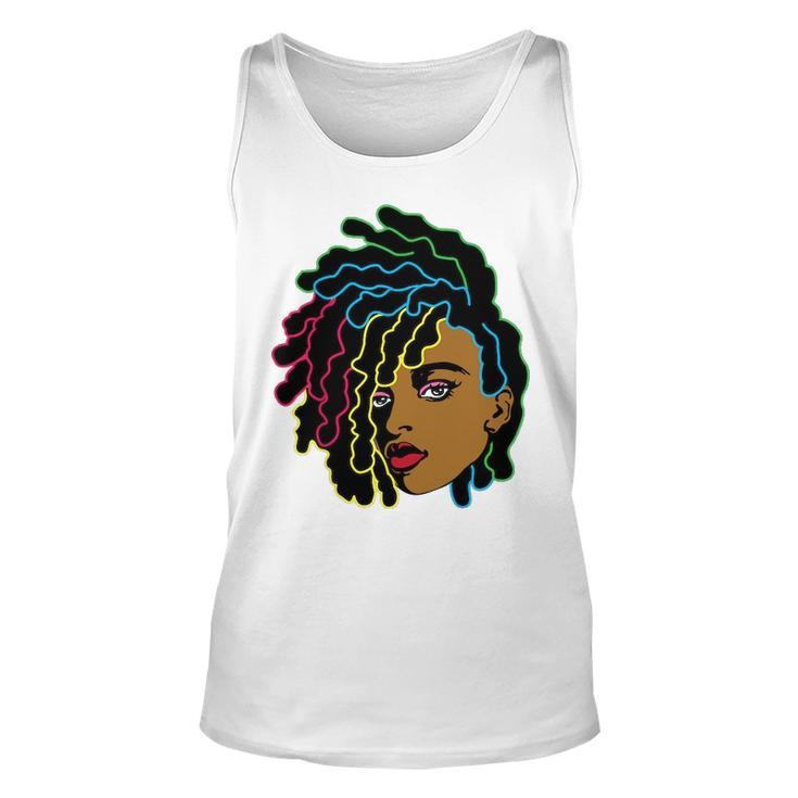 Black Woman African Afro Hair Cool Black History Month Unisex Tank Top
