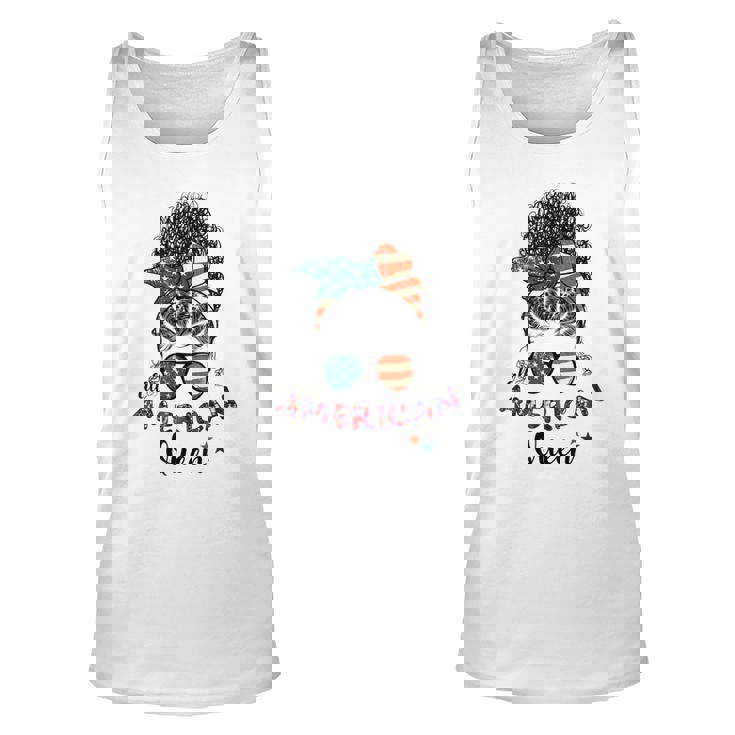 Black Women Girls Queen Afro African American Flag July 4Th  Unisex Tank Top