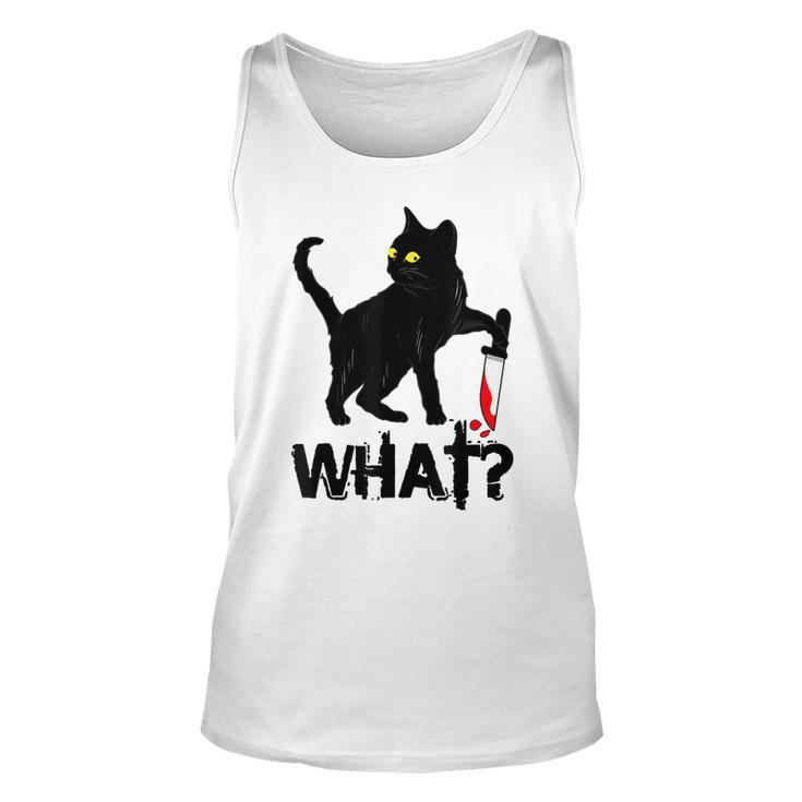 Cat What  Murderous Black Cat With Knife Halloween  Unisex Tank Top
