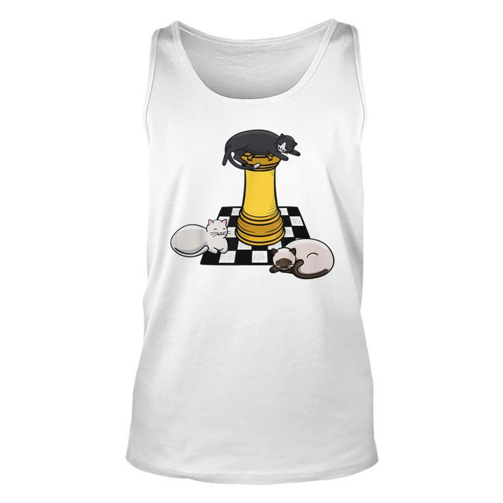 Cute Chess Cat T  Manga Style  For Chess Player  Unisex Tank Top