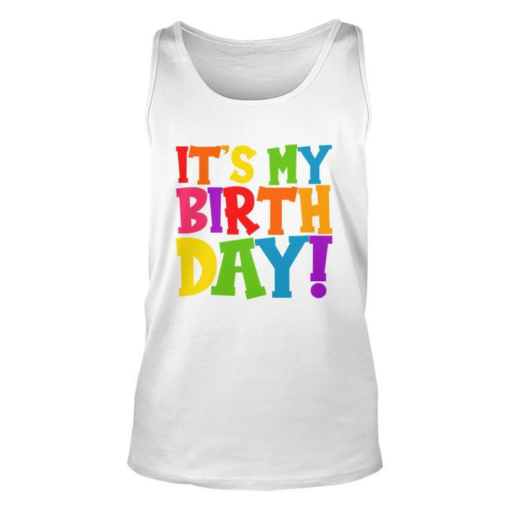Cute Colorful Its My Birthday Unisex Tank Top