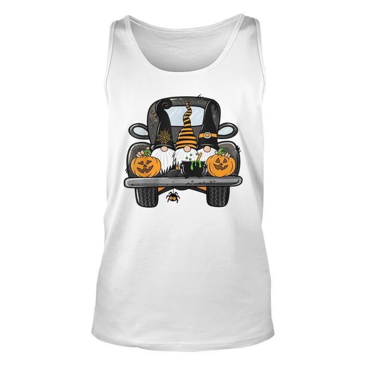 Cute Gnomes Pumpkin With Truck Halloween Costume Party  Unisex Tank Top