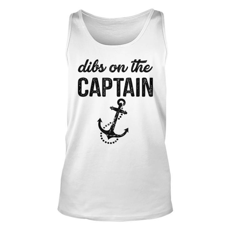 Dibs On The Captain Retro Anchor Funny Captain Wife  Unisex Tank Top
