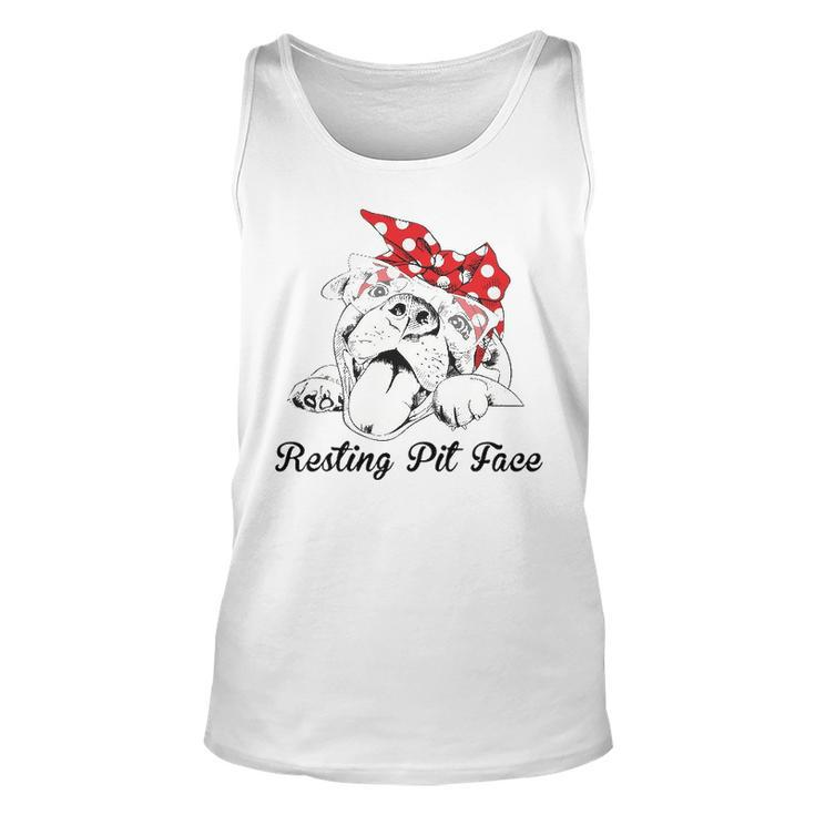 Dog Pitbull Resting Pit Face For Dogs  Unisex Tank Top