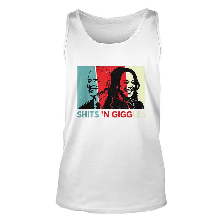 Funny Anti Biden Harris Shits N Giggles Political Gift Unisex Tank Top