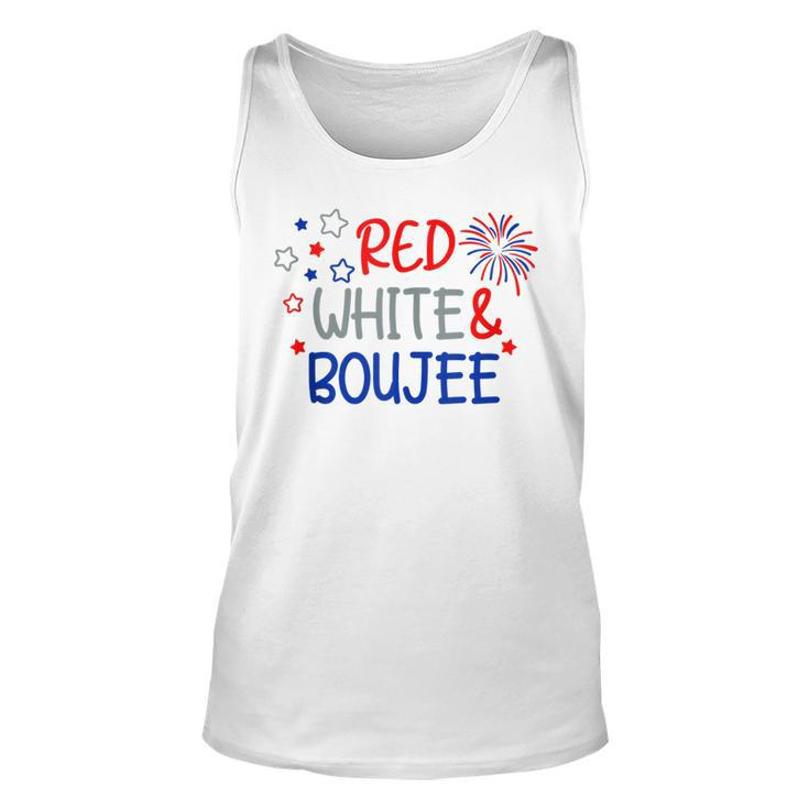 Funny Fourth Of July 4Th Of July Red White And Boujee  Unisex Tank Top