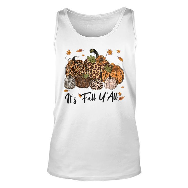 Funny Its Fall Yall Pumpkin  For Women Funny Halloween  Unisex Tank Top