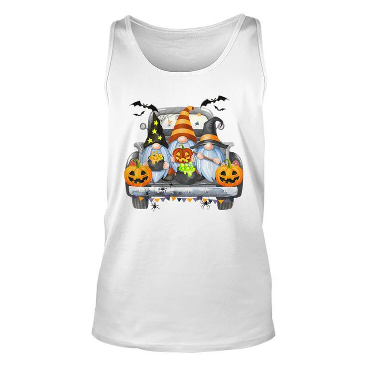 Funny Women Halloween Truck Gnomes Pumpkin Kids Thanksgiving  V2 Unisex Tank Top