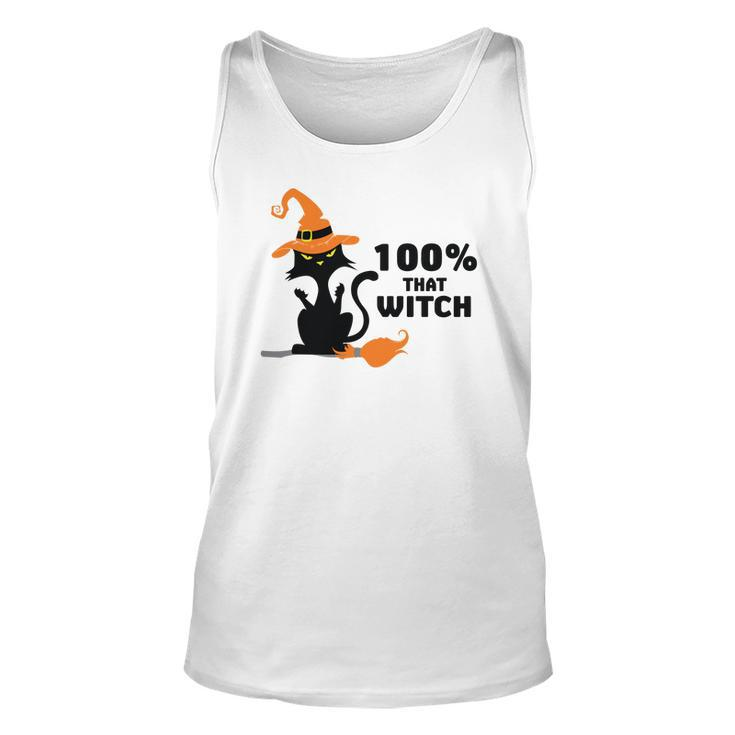Halloween 100% That Witch Cat Funny Gift Unisex Tank Top