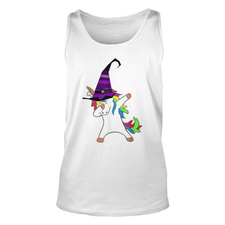 Halloween Dabbing Unicorn Witch Hat Witchcraft Costume Gift  Unisex Tank Top