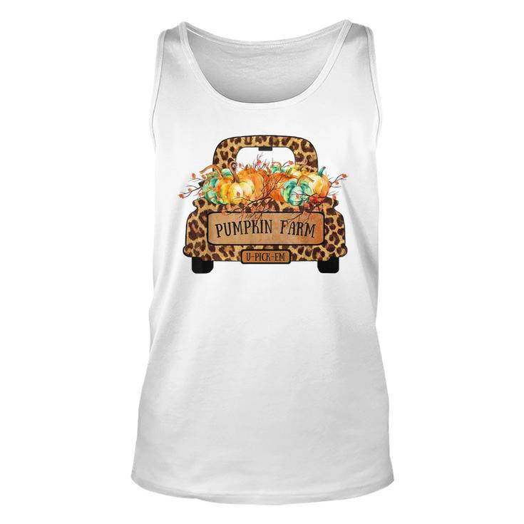Halloween Pumpkin Farm Farmer Leopard Truck Farmers Wife  Unisex Tank Top