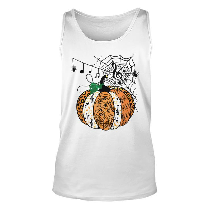Halloween Pumpkin Music Symbols Music Teacher Halloween  Unisex Tank Top