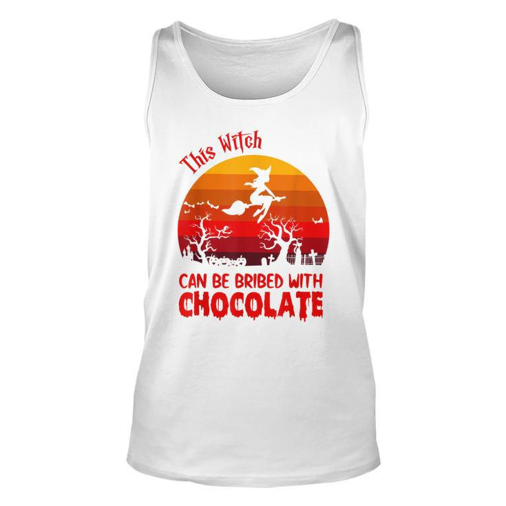 Halloween This Witch Can Be Bribed With Chocolate Retro  Unisex Tank Top