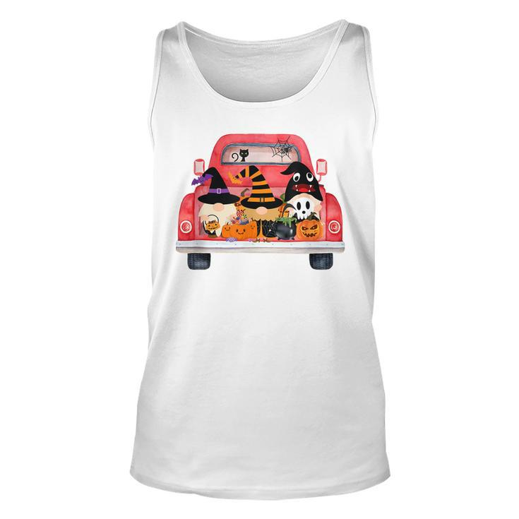 Halloween Truck With Cute Gnomes Pumpkin Funny  Unisex Tank Top