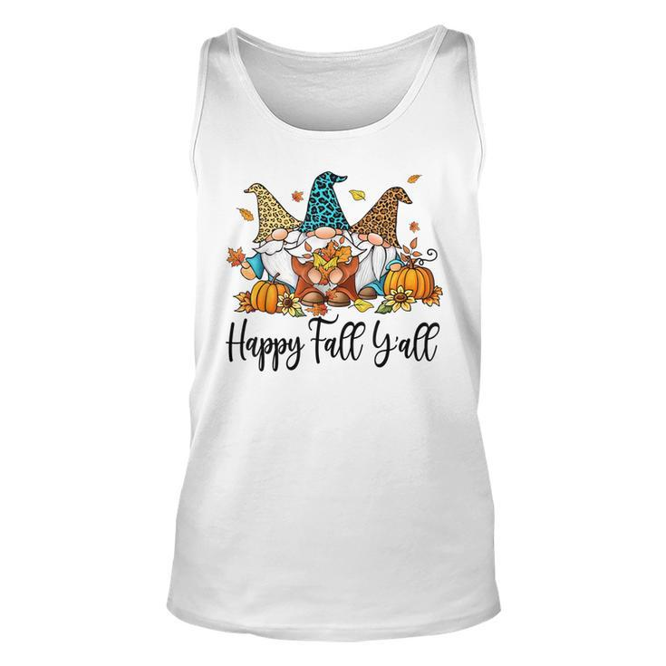 Happy Fall Yall Funny Gnomes With Pumpkins Thanksgiving  Men Women Tank Top Graphic Print Unisex