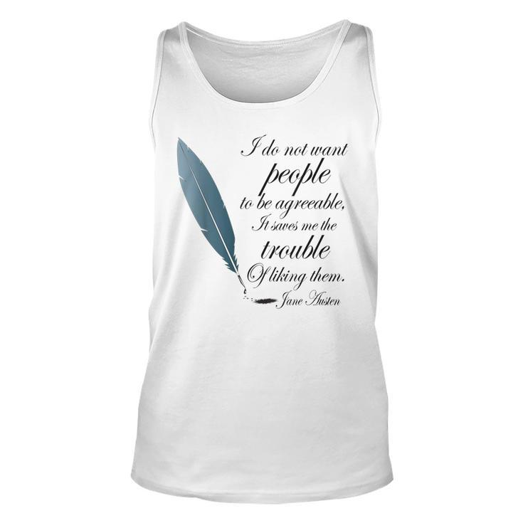 Jane Austen Funny Agreeable Quote  Unisex Tank Top