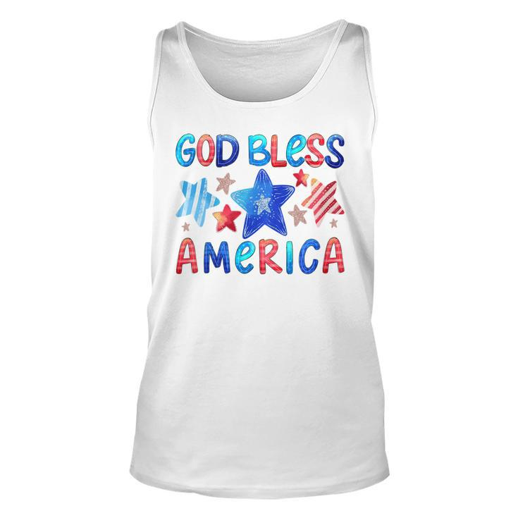 Kids Cute American Flag Girls 4Th Of July God Bless America Kids  Unisex Tank Top
