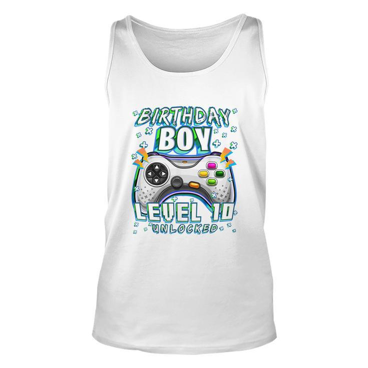 Level 10 Unlocked Video Game 10Th Birthday Gamer Boys T Unisex Tank Top