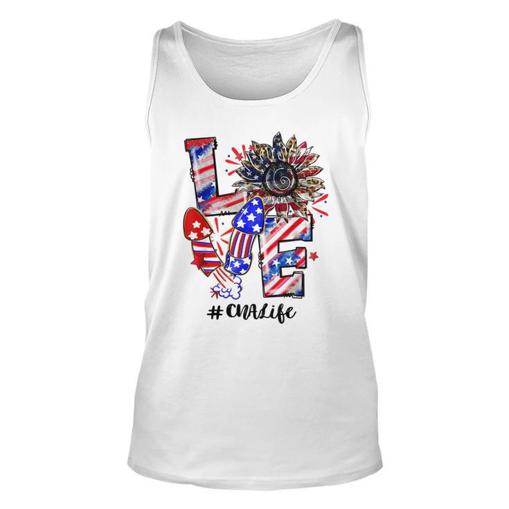 Love Sunflower Leopard Fireworks Cna Life 4Th Of July  Unisex Tank Top