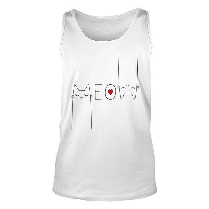 Meow Cat  Meow Kitty Funny Cats Lover  Men Women Tank Top Graphic Print Unisex
