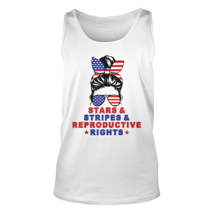 Messy Bun Stars Stripes & Reproductive Rights 4Th Of July  Unisex Tank Top