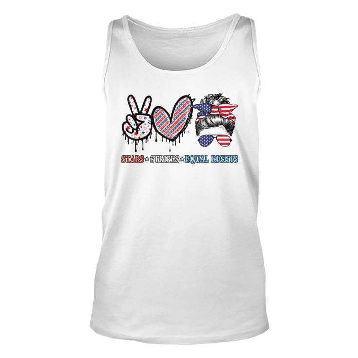 Messy Bun Stars Stripes Equal Rights 4Th July Womens Rights  Unisex Tank Top