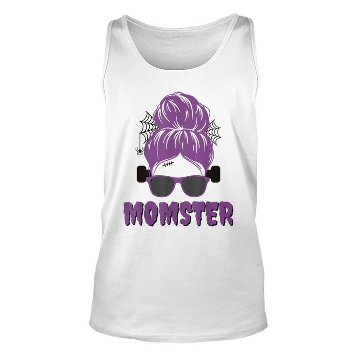 Momster Frankenstein Messy Bun Funny Mom Halloween Costume  Unisex Tank Top