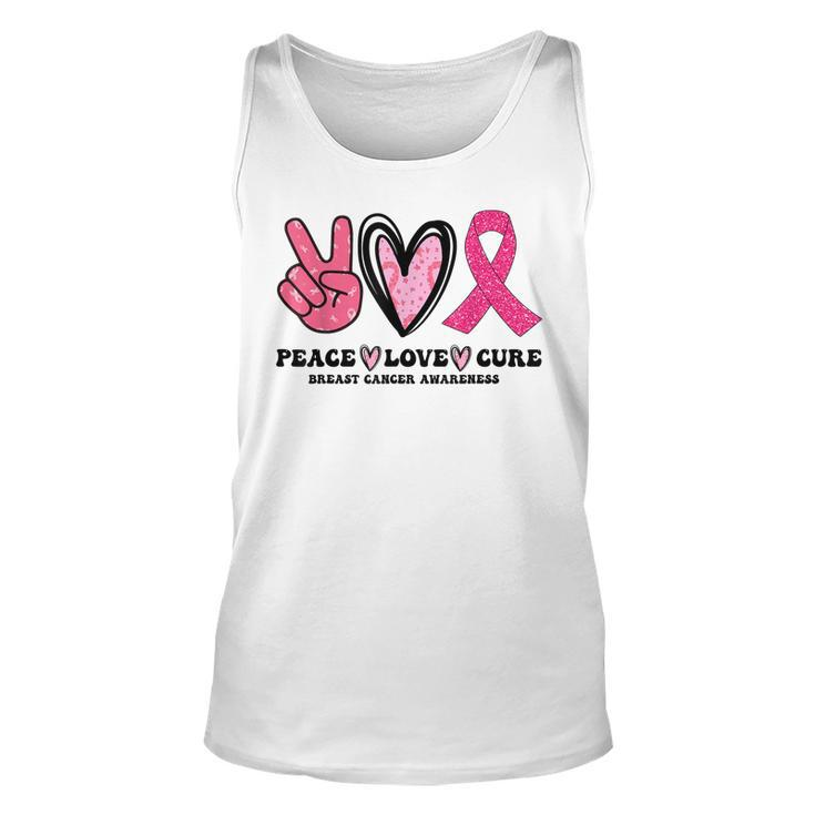 Peace Love Cure Pink Ribbon Cancer Breast Awareness  V5 Men Women Tank Top Graphic Print Unisex
