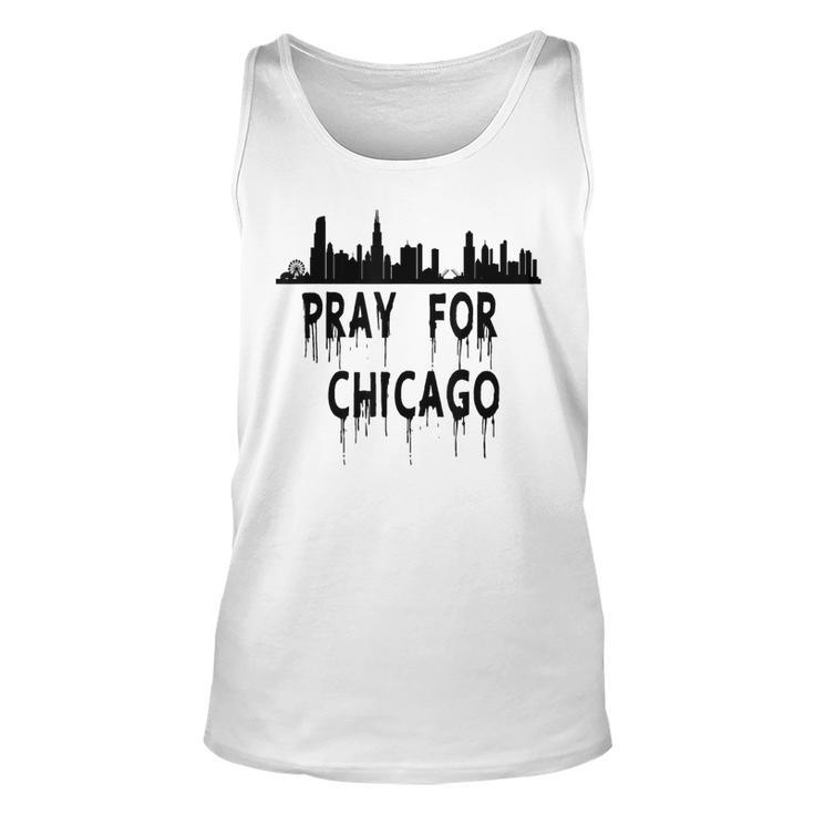 Pray For Chicago Encouragement Distressed  Unisex Tank Top