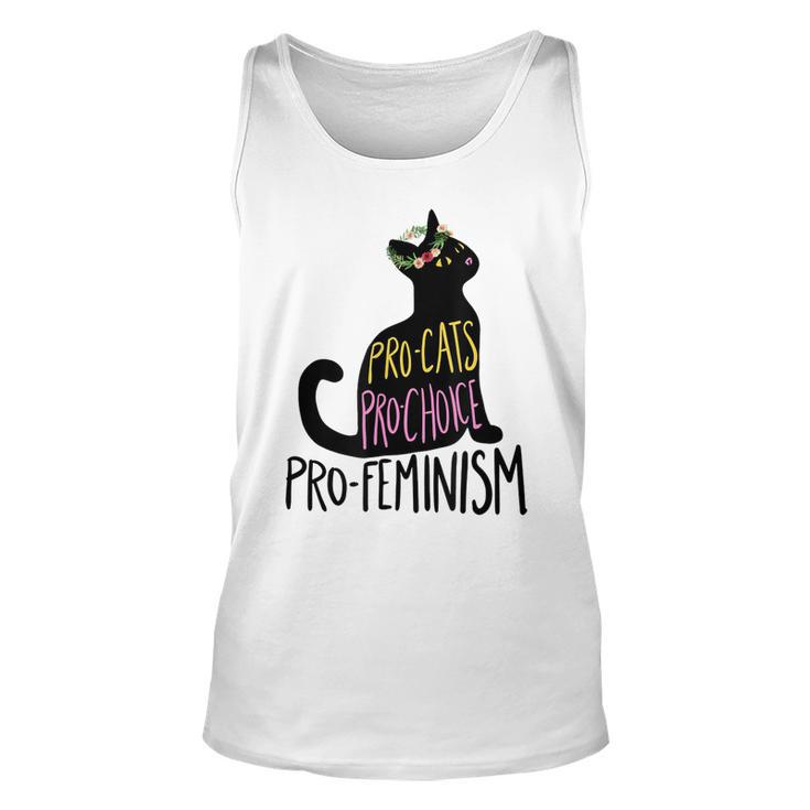 Pro Cats Pro Choice Pro Feminism Black Cat Lover Feminist  Unisex Tank Top