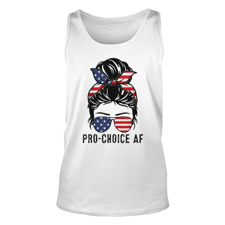 Pro Choice Af Messy Bun Us Flag Reproductive Rights Tank  Unisex Tank Top