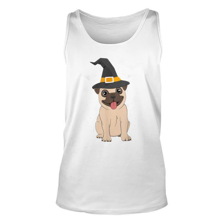 Pug Witch Halloween Dog Puppy Outfit Costume Trick Or Treat  Unisex Tank Top
