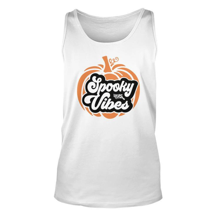 Pumpkin Thick Thights And Spooky Vibes Halloween Unisex Tank Top