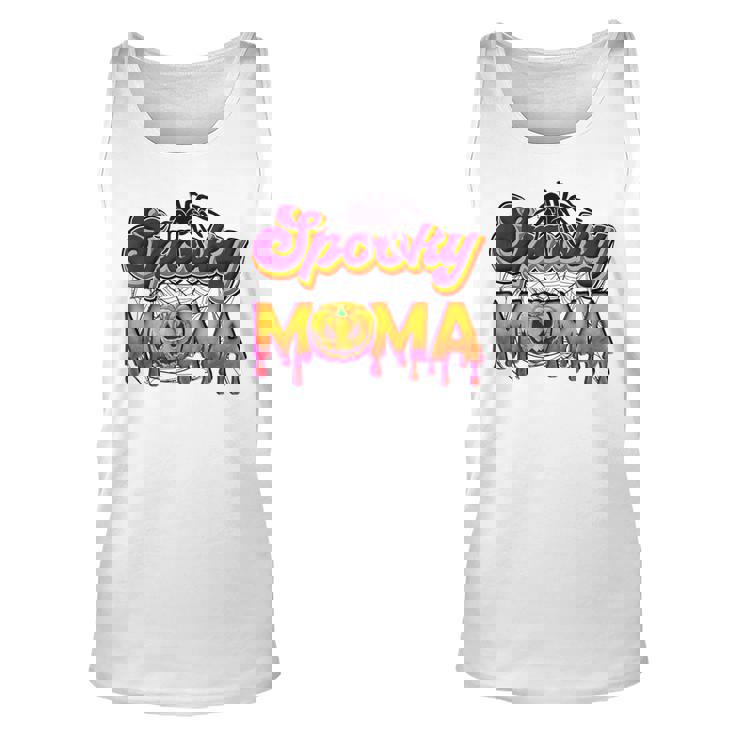 Spooky Mama Jack O Lantern Halloween Mama Pumpkin  Unisex Tank Top