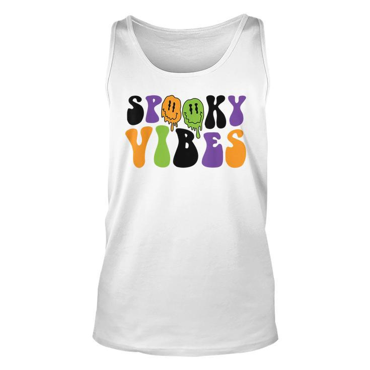 Spooky Vibes Dripping Smile Face Funny Halloween Night Party  Unisex Tank Top