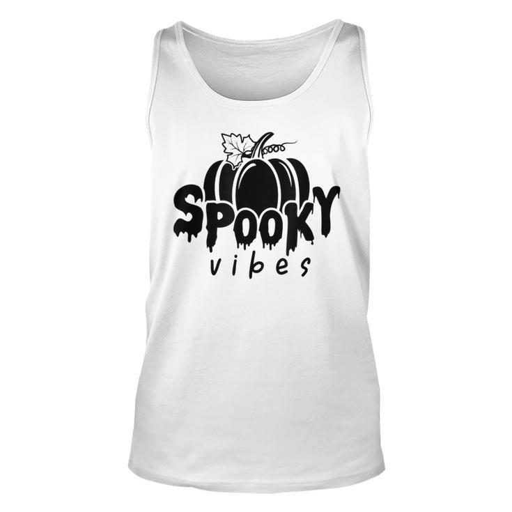 Spooky Vibes Halloween Graphic Meme Pumpkin Fall Graphic  Unisex Tank Top