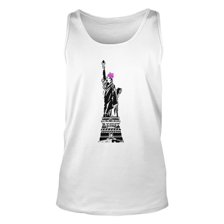 Statue Of Liberty Kitty Ears Resist Feminist Unisex Tank Top