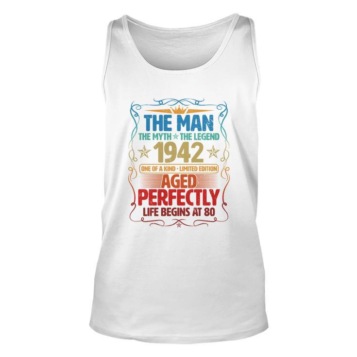 The Man Myth Legend 1942 Aged Perfectly 80Th Birthday Unisex Tank Top